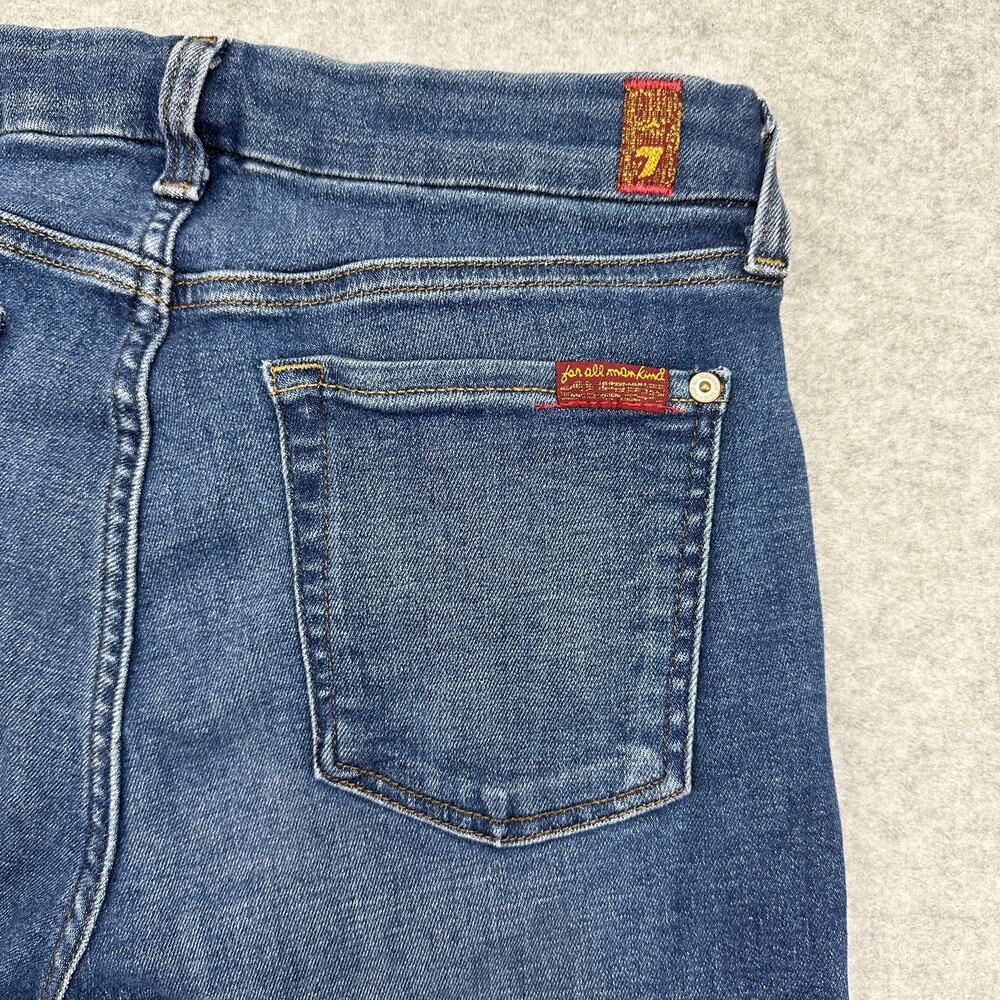 7 For All Mankind Bootcut Jeans Blue Mid Rise WMNS 29 Kimmie Boho Western Y2K - Picture 4 of 14